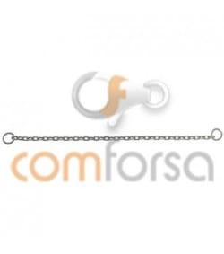18kt White gold reinforced safety chain 60 mm