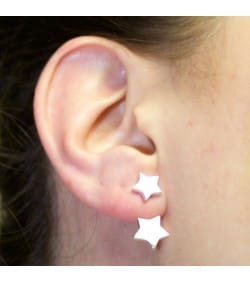 Sterling silver 925 star earrings 8.5 mm