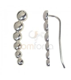 Sterling Silver 925 Balls Ear Crawler 6x26mm