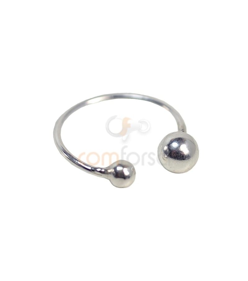 Sterling Silver 925 Adjustable Balls Ring
