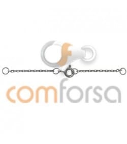 18kt White gold safety chain with bolt ring 60 mm