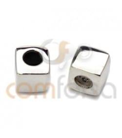 Engraving + Sterling Silver 925 Cube Spacer 5 mm (2.5)