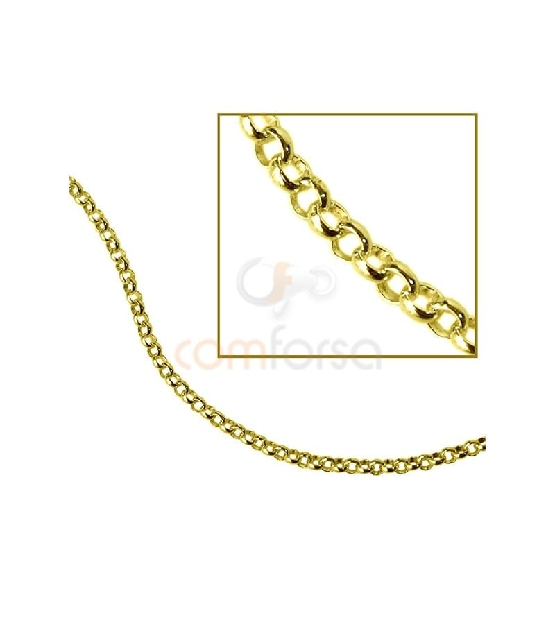 Gold plated sterling silver 925 round belcher chain 1.5 mm