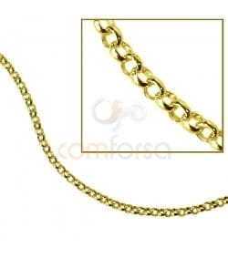 Gold plated sterling silver 925 round belcher chain 1.5 mm