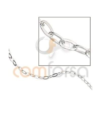 Sterling silver 925 flat rolo chain 4.7x2 mm