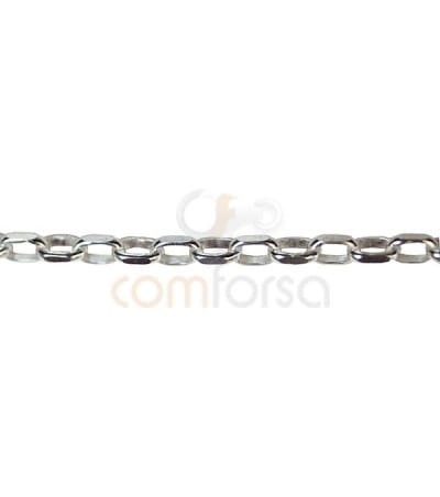 Sterling silver 925 loose oval curb belcher chain 4 x 2mm