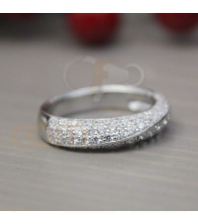 Sterling silver 925 wide ring with zircon