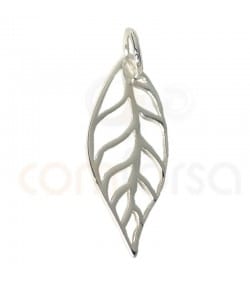 Sterling Silver 925 Leaf Pendant 10x25mm 