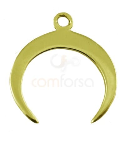 Sterling silver 925 gold-plated horn pendant 15x17mm