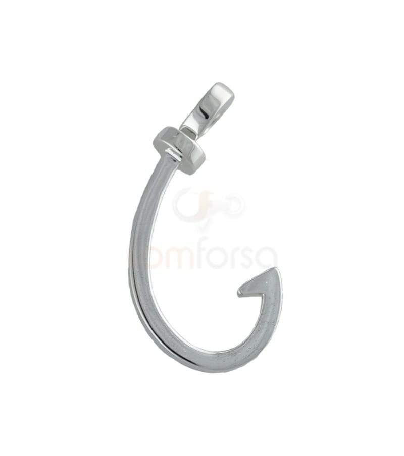 Fish hook 25 x 13 mm Silver 925