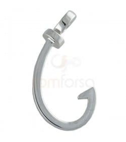 Fish hook 25 x 13 mm Silver 925