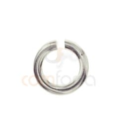 Ring 4 mm ext (0.8) Rhodium plated silver