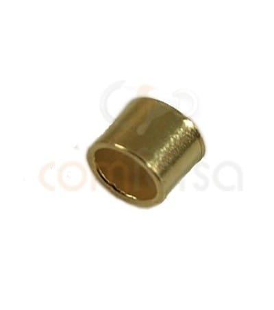 Sterling silver 925 gold plated crimp tube 2x1.5 mm (1.6 int)