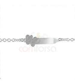 Sterling silver butterfly bar bracelet 13 cm with extender 3 cm