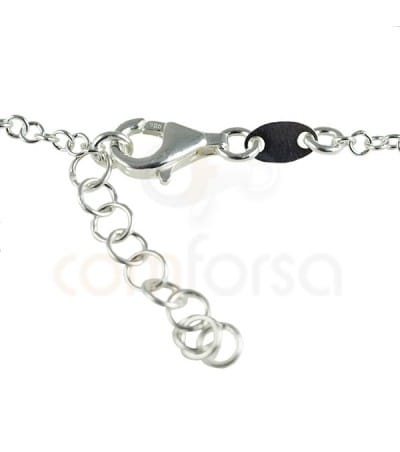 Sterling silver 925 bear bar bracelet 13cm with extender 3cm