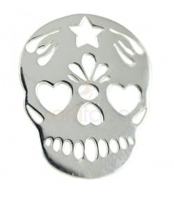 Sterling silver 925  Mexican Skull 15 x 18 mm