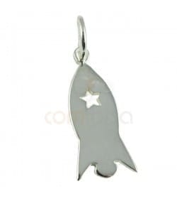 Sterling silver 925 Rocket pendant  7 x16 mm