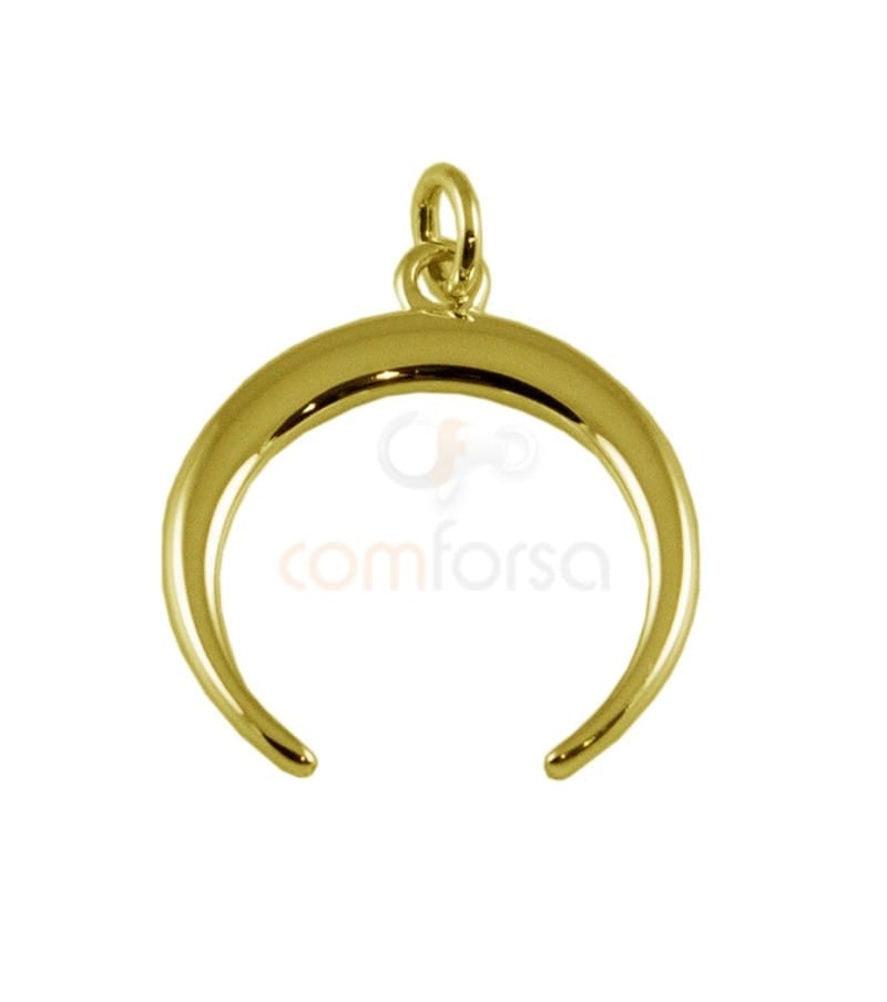 Sterling silver 925 gold-plated horn pendant 20 mm