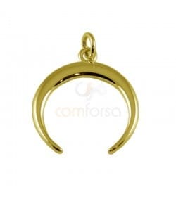 Sterling silver 925 gold-plated horn pendant 20 mm