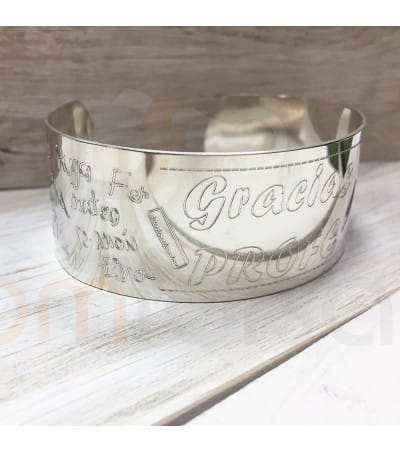Sterling silver personalized bracelet with signs for teachers