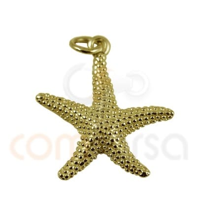 Sterling silver 925 gold-plated starfish pendant 12mm