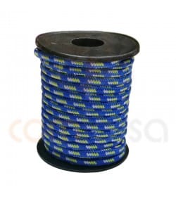 Paracord 5 mm trhee-color blue-yellow