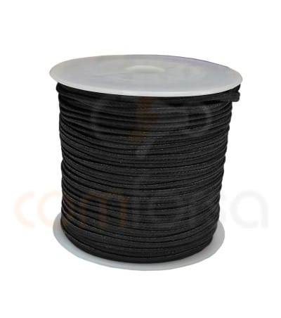 Flat braided cord  4mm Black
