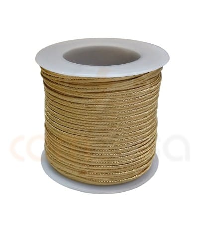 Flat braided cord  4mm Gold