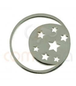 Colgante luna y estrella 20mm plata 925