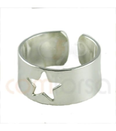 Sterling silver 925ml hollo9w star ring