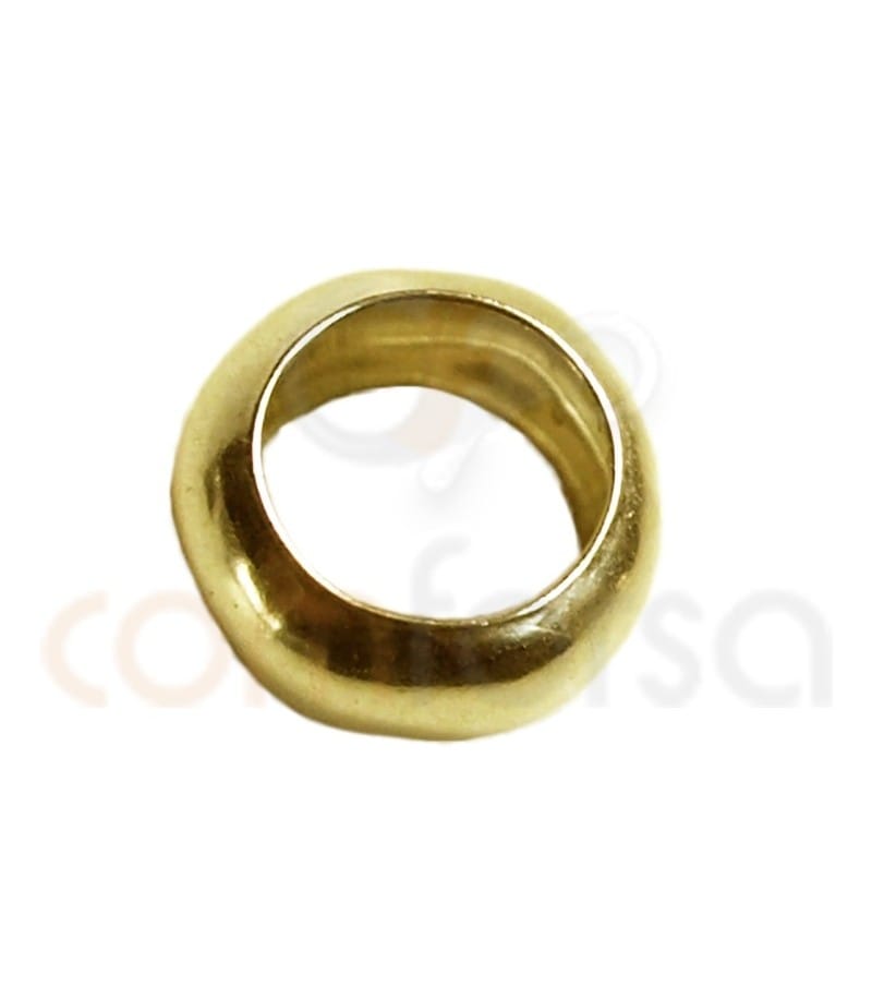 Sterling silver 925 gold-plated thick ring 5 mm