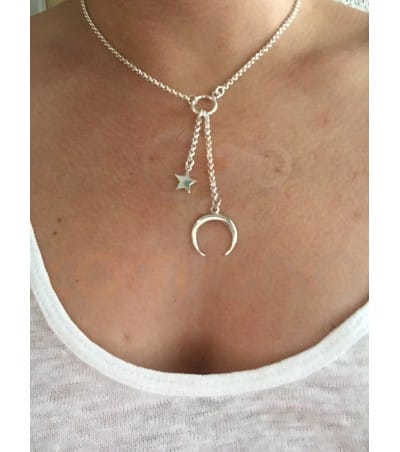 Sterling silver 925ml Horn & Star pendant with chain