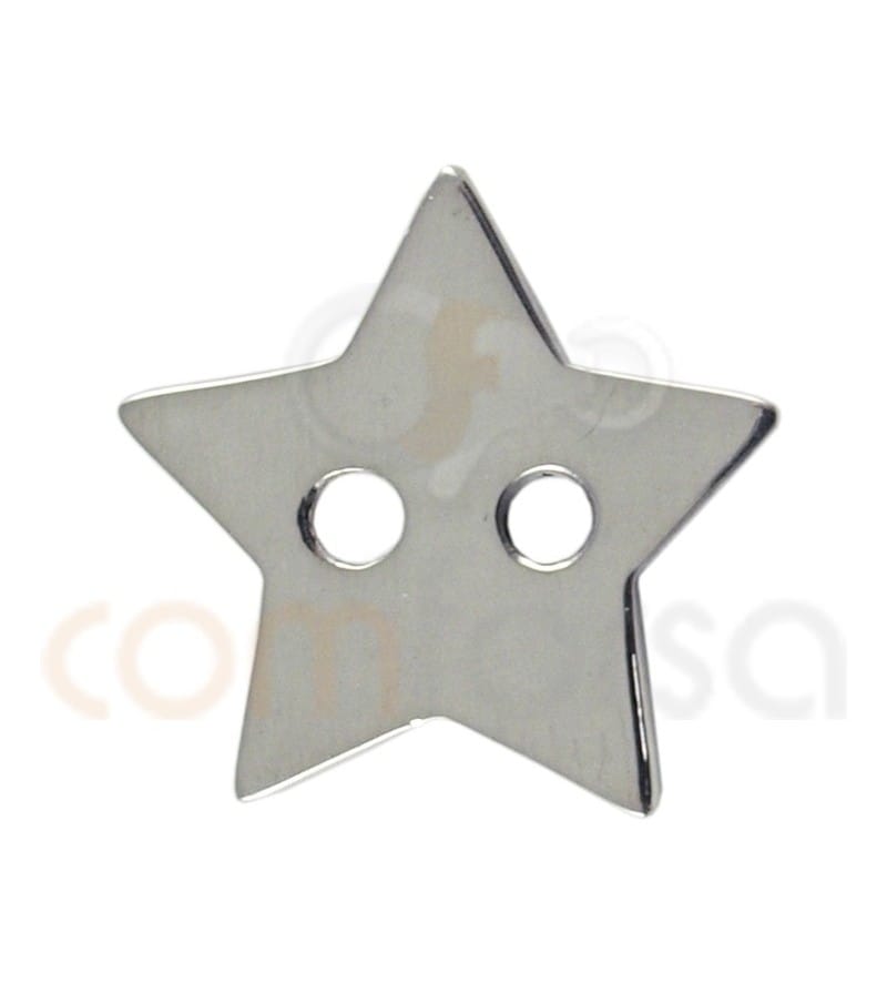 Sterling silver 925ml double drilled star 12x13 mm