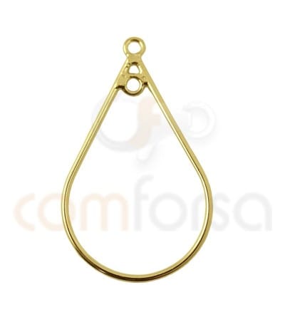 Sterling silver 925 gold-plated teardrop wire pendant 20x30mm