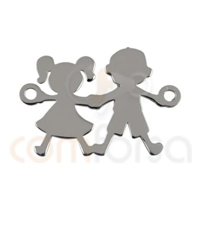 Sterling silver 925ml  boy and girl connector 20 x 12mm