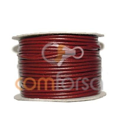 Deep red leather 3 mm premium quality
