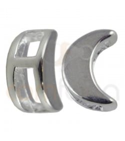 Sterling silver 925 moon spacer bead 5 x 7mm