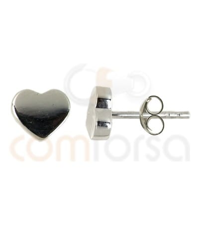 Sterling silver 925 heart earrings 7x6 mm