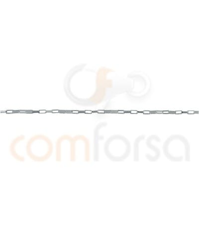 Sterling silver 925 loose box chain 2 x 1 mm