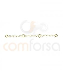 Gold plated sterling silver chain extender 60 mm
