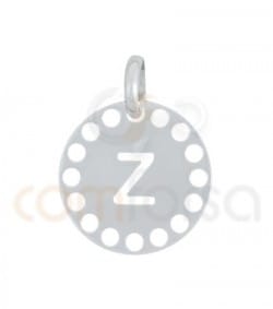 Sterling silver 925ml die-cut letter Z medallion 14 mm