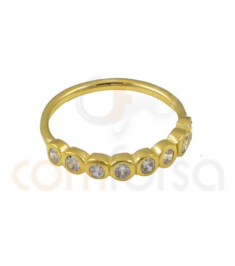 Gold Plated Sterling Silver 925ml eight zirconia ring