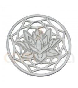 Sterling silver 925ml Mandala  with lotus flower 13 mm