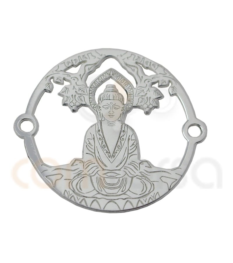 Sterling silver 925ml Buddha with Tree of life connector 20 mm