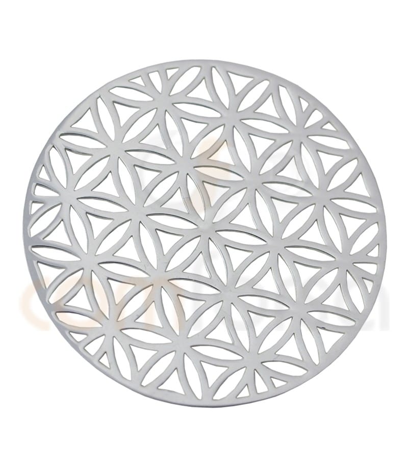 Sterling silver 925ml Mandala flower of life pendant  25 mm