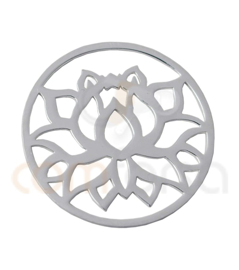 Sterling silver 925ml Mandala Lotus flower 15 mm