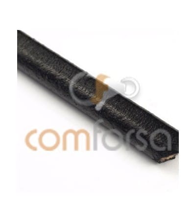 Black flat leather cord 8 mm premium quality