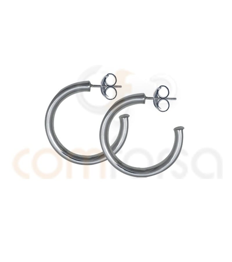 Sterling silver 925 hoop earrings 18 mm  x 3 mm