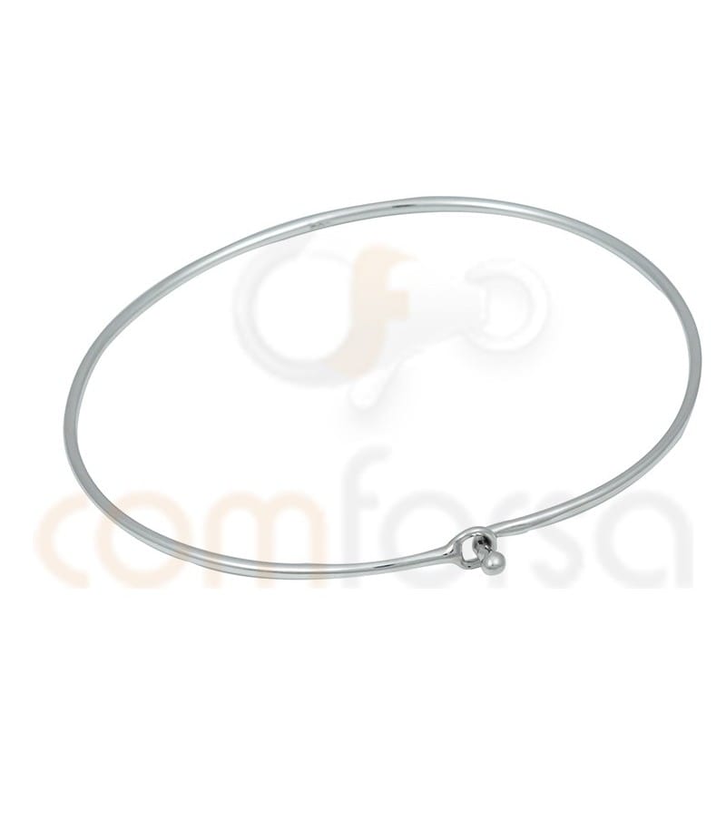 Sterling silver 925ml plain bracelet with ball