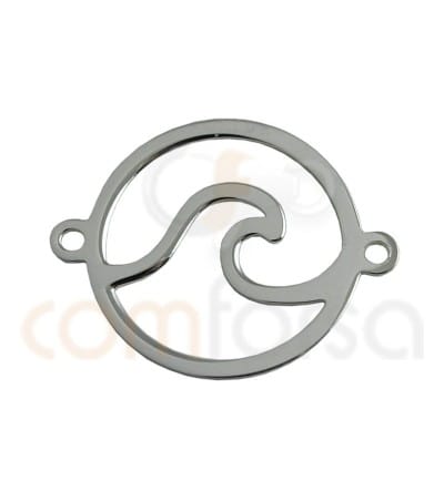 Sterling silver wave connector 15 mm